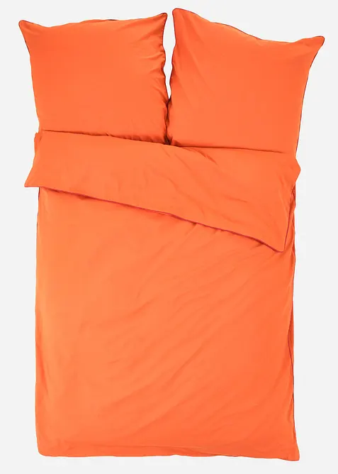 Sengesett i bomullslerret med kontrastfarget passepoil, bonprix