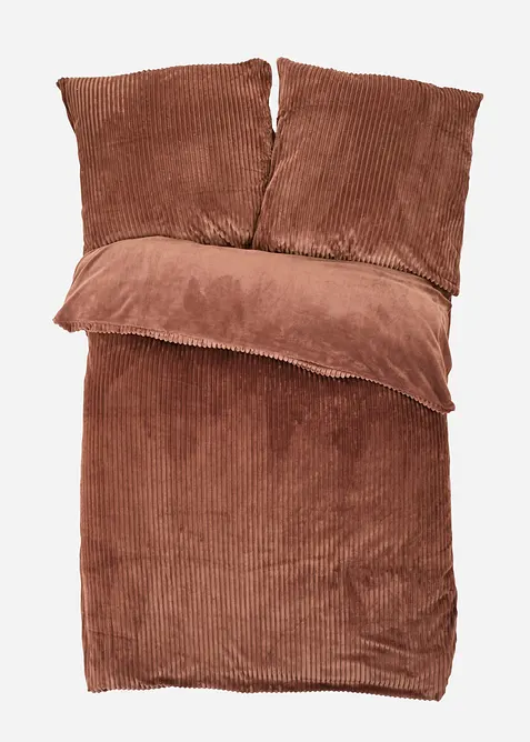 Vendbart Cashmere Touch-sengesett i kordfl&oslash;yelslook, bonprix