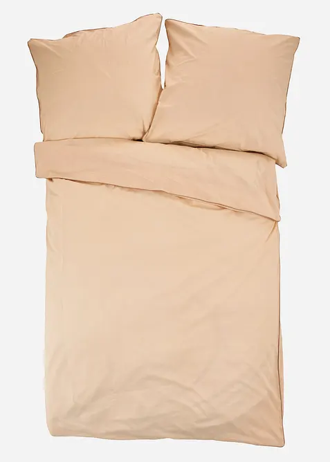 Sengesett i bomullslerret med kontrastfarget passepoil, bonprix