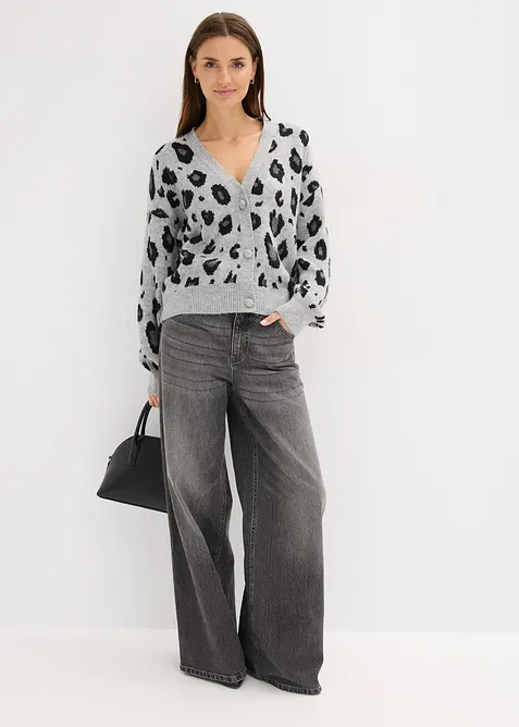 Mønstret cardigan, bonprix