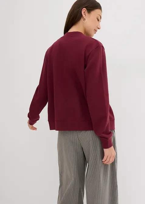 Sweat-bomberjakke med knapper, bonprix