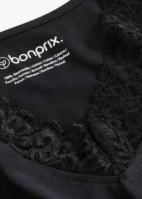 Pyjamas med delikat blonde, bonprix