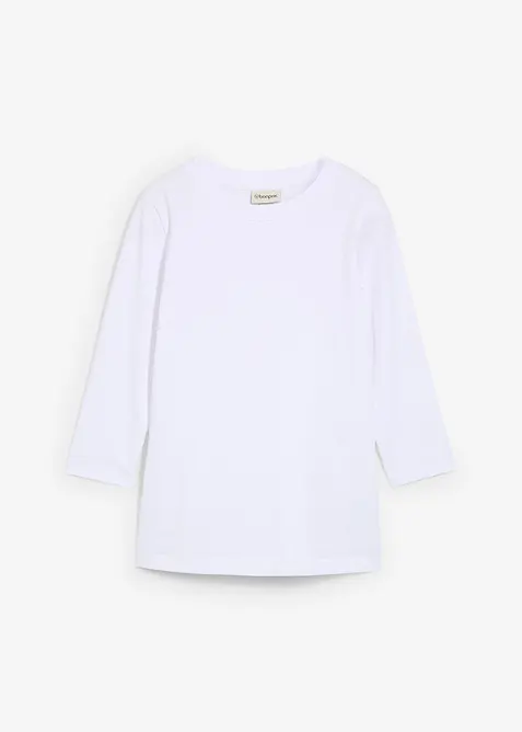 Topp med økologisk bomull og 3/4-lange ermer, bonprix