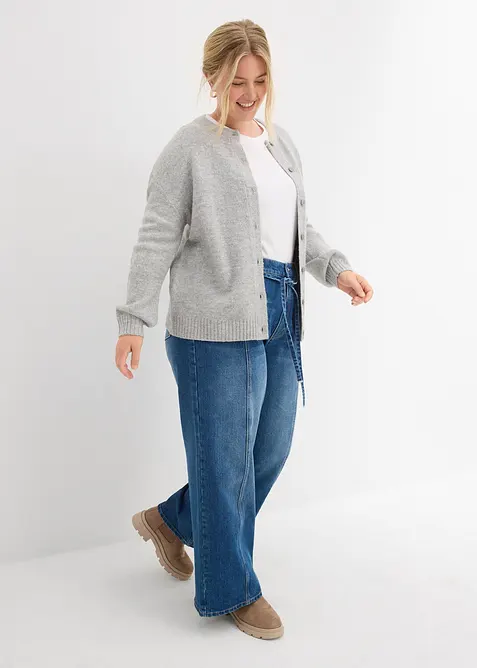 Topp med økologisk bomull og 3/4-lange ermer, bonprix