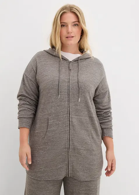 Finstrikket cardigan i lett viskosemiks, bonprix