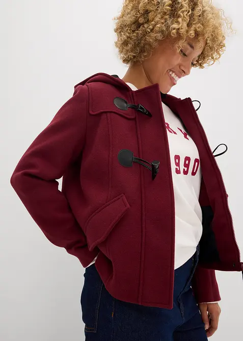 Duffeljakke i ullstil, bonprix