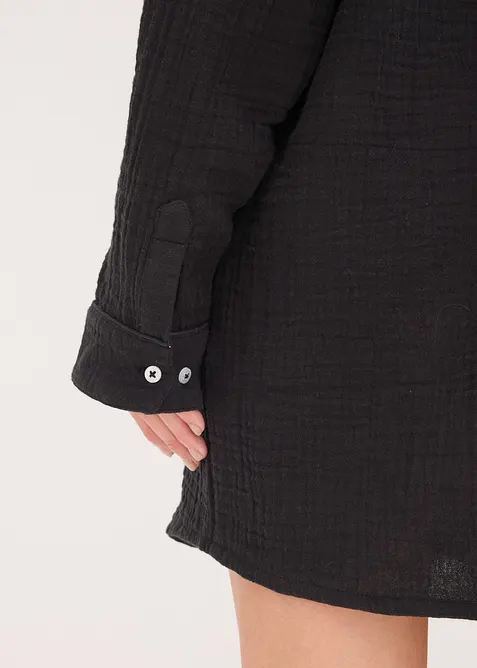 Loungewear-skjorte i musselin, oversized, bonprix