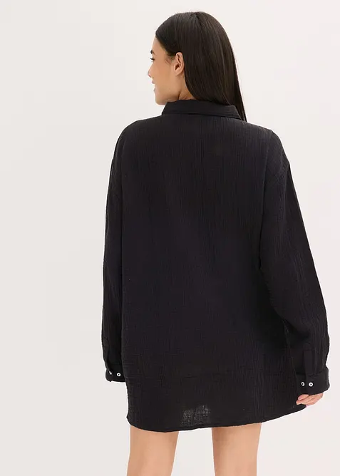 Loungewear-skjorte i musselin, oversized, bonprix