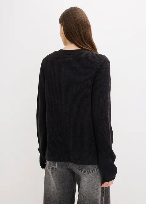 Strikkejakke i bomullsmiks, bonprix