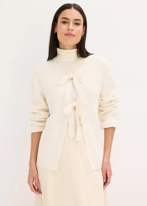 Strikkejakke i bomullsmiks, bonprix