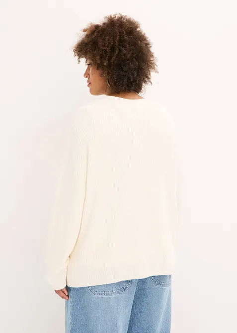 Strikkejakke i bomullsmiks, bonprix