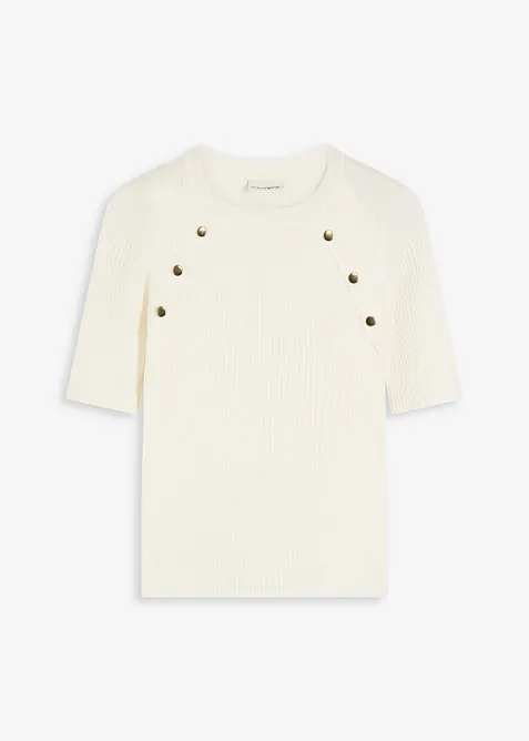 Finstrikket genser i myk viskosemiks, bonprix