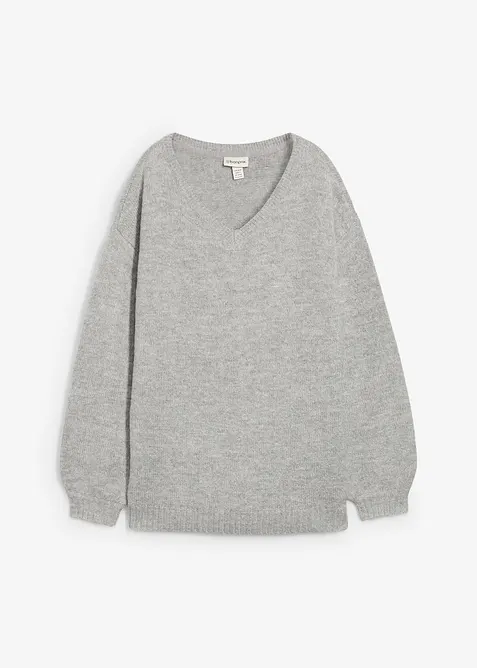 Finstrikket genser i mykt garn med ballongermer, bonprix