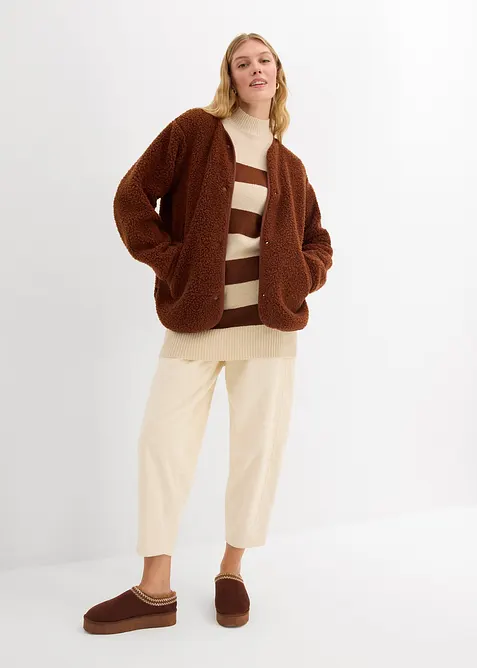 Lang, strikket genser, bonprix