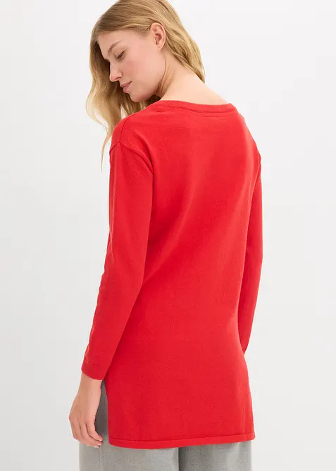 Lang genser med resirkulert bomull, bonprix