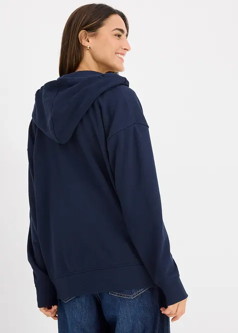 Lang sweatshirt med glidelås, bonprix