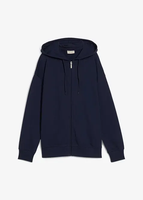 Lang sweatshirt med glidelås, bonprix