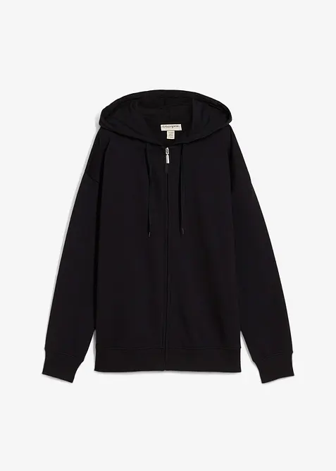 Lang sweatshirt med glidel&aring;s, bonprix