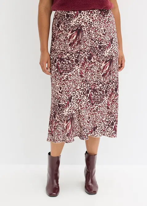 Satengskjørt med struktur, bonprix