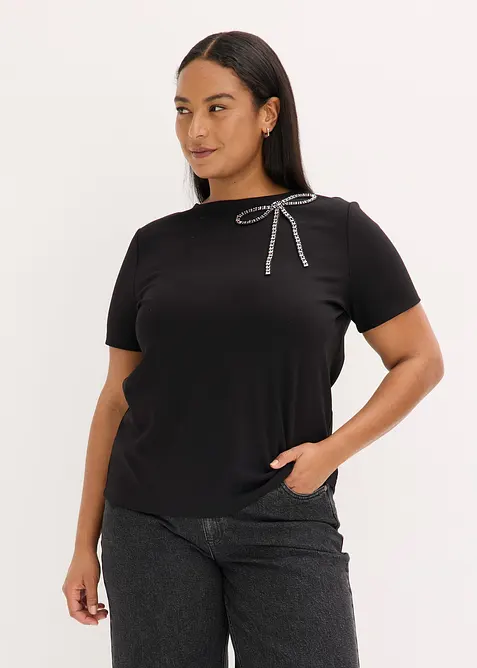 Topp med strass-applikasjon, bonprix