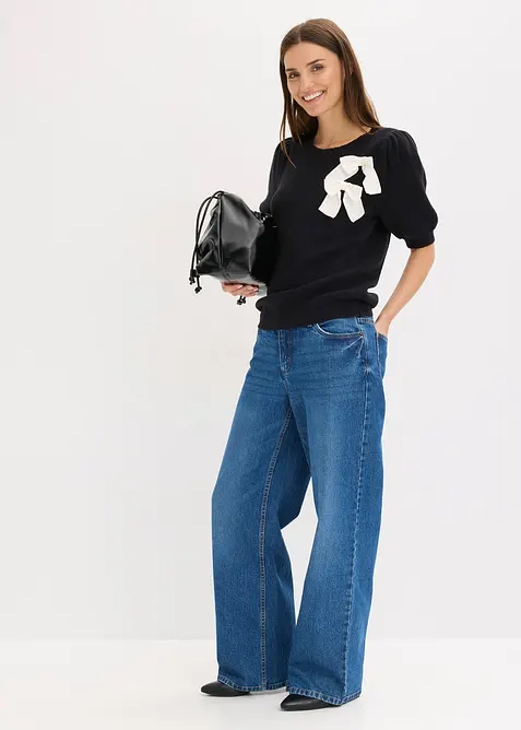 Genser med applikerte sl&oslash;yfer, bonprix