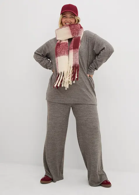 Vid bukse i strikket materiale, bonprix