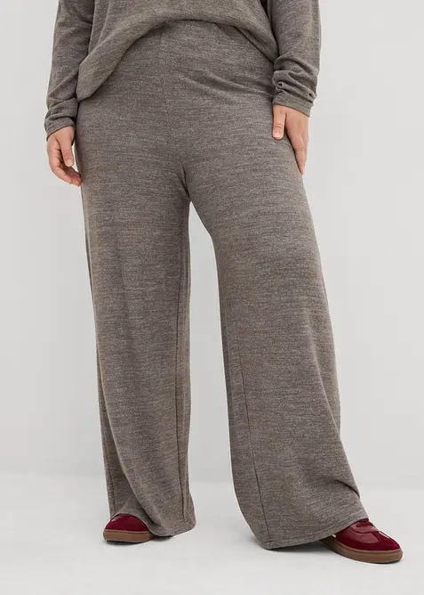 Vid bukse i strikket materiale, bonprix