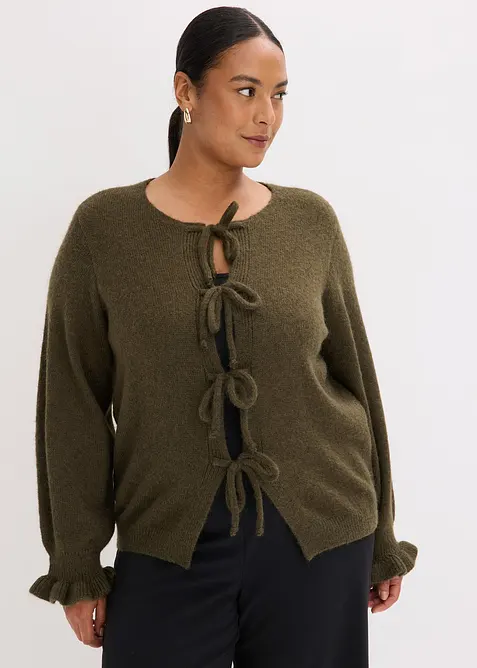 Oversized cardigan i mykt materiale med ull, bonprix
