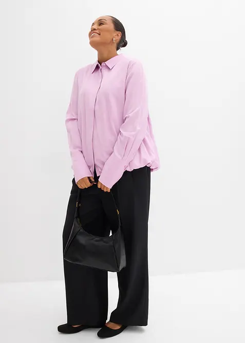 Satengbluse i viskosemiks, bonprix