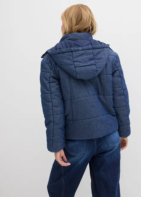 Vattert jakke i denim, bonprix