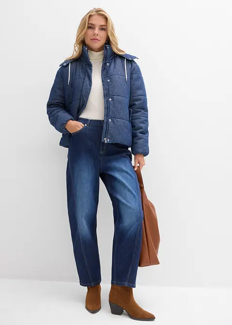 Vattert jakke i denim, bonprix
