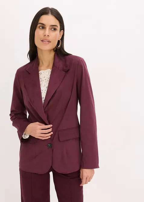 Blazer i semsket skinn, bonprix
