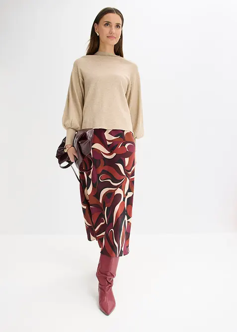 Midiskj&oslash;rt i lett sateng, bonprix