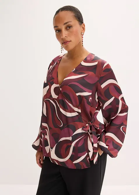 Omslagsbluse i lett sateng, bonprix