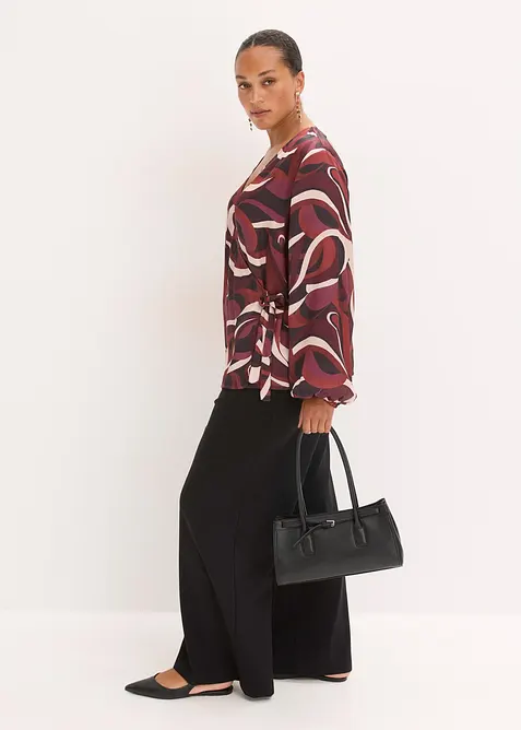 Omslagsbluse i lett sateng, bonprix