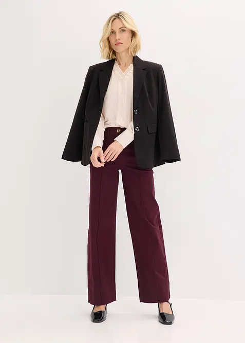 Chiffonbluse med rysjer, bonprix