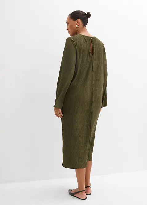 Crinkle midikjole, bonprix