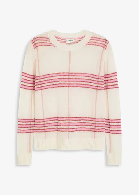 Genser i ledig strikk med ull- og alpakkaandel, bonprix