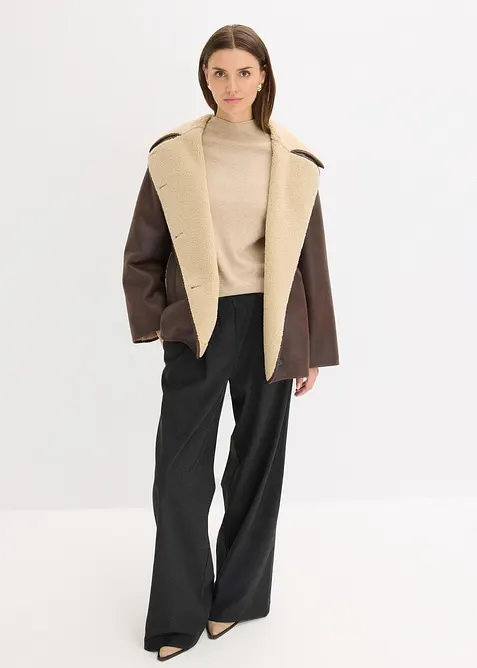 Jakke i imitert lammeskinn, bonprix