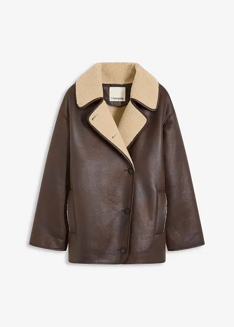 Jakke i imitert lammeskinn, bonprix