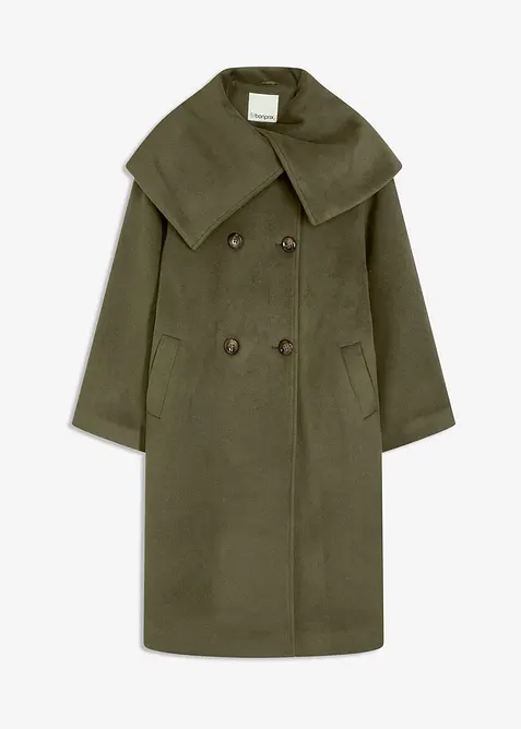 Kåpe i ullstil med vid krage, bonprix