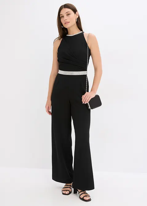 Jumpsuit i strukturert krepp, bonprix