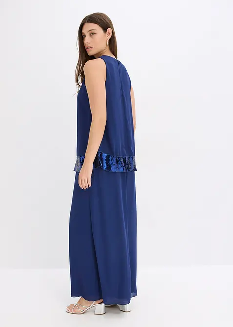 Maxikjole av fin georgette med paljetter, bonprix