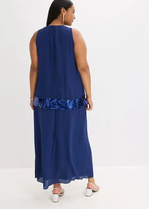 Maxikjole av fin georgette med paljetter, bonprix