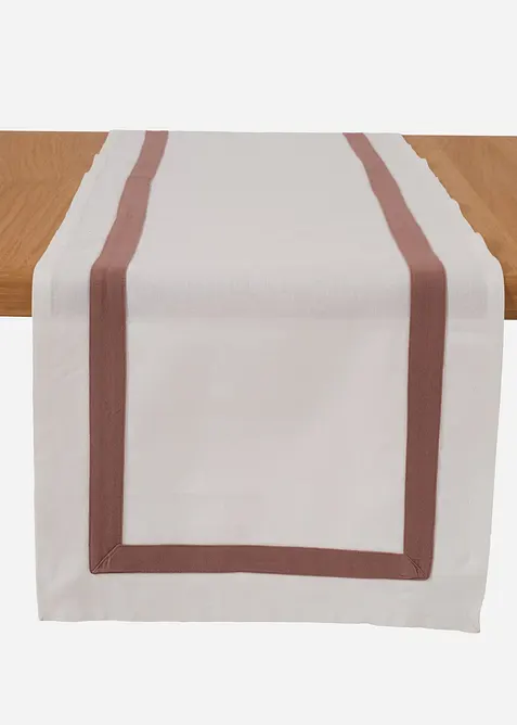 Bordløper i økologisk bomull med farget kant, bonprix