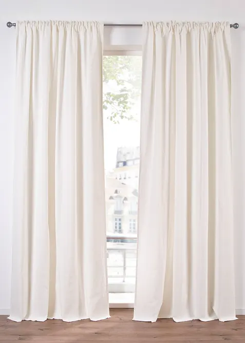 Gardin i økologisk bomull, normal og ekstra lang (1-pack), bonprix