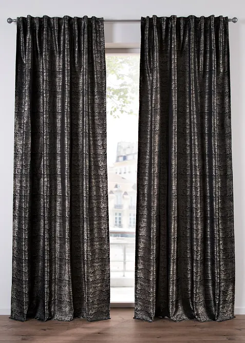 Jacquard-gardin med grafisk mønster (1-pack), bonprix