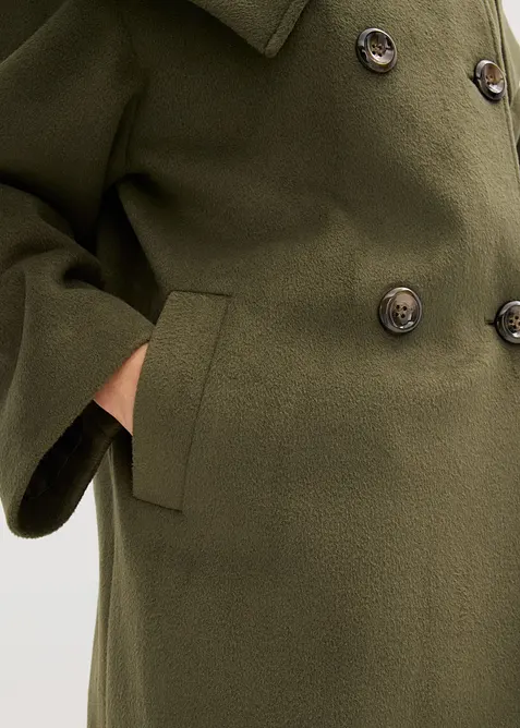 Kåpe i ullstil med vid krage, bonprix