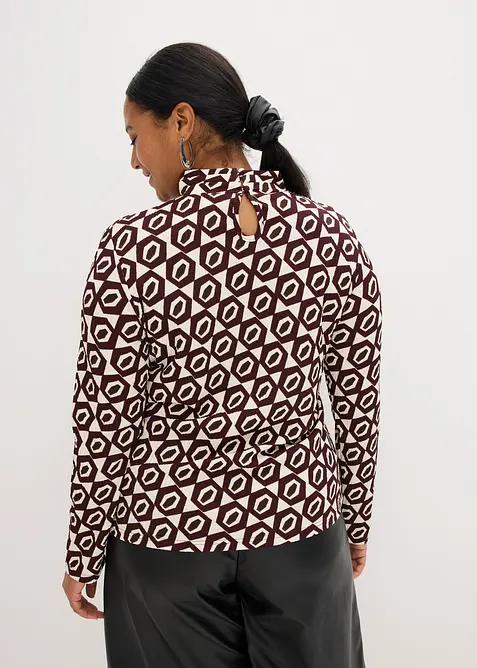 Topp med ståkrage og struktur, bonprix