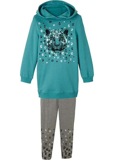 Sweatshirt og leggings i økologisk bomullsmiks (sett i 2 deler), bonprix